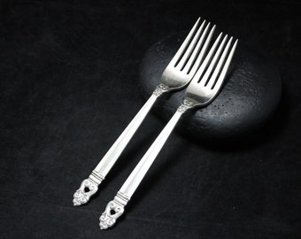 Set of 2 Royal Danish by International Sterling Forks, Royal Danish Flatware, Royal Danish Dinner Fork, Royal Danish Flatware Pattern