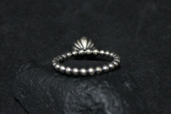 Sterling Silver Dainty Granulated Chrysoprase Rin… - image 5