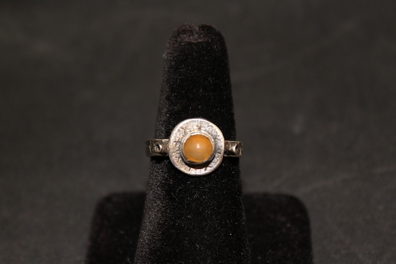 Bohemian Design Citrine Gem Silver Ring, Tribal Ci