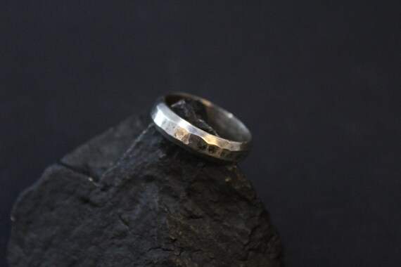 Sterling Silver Hammered Band Ring, Hammered Silver Band, Hammered Sterling Silver Band, Hammered Sterling Jewelry View 3