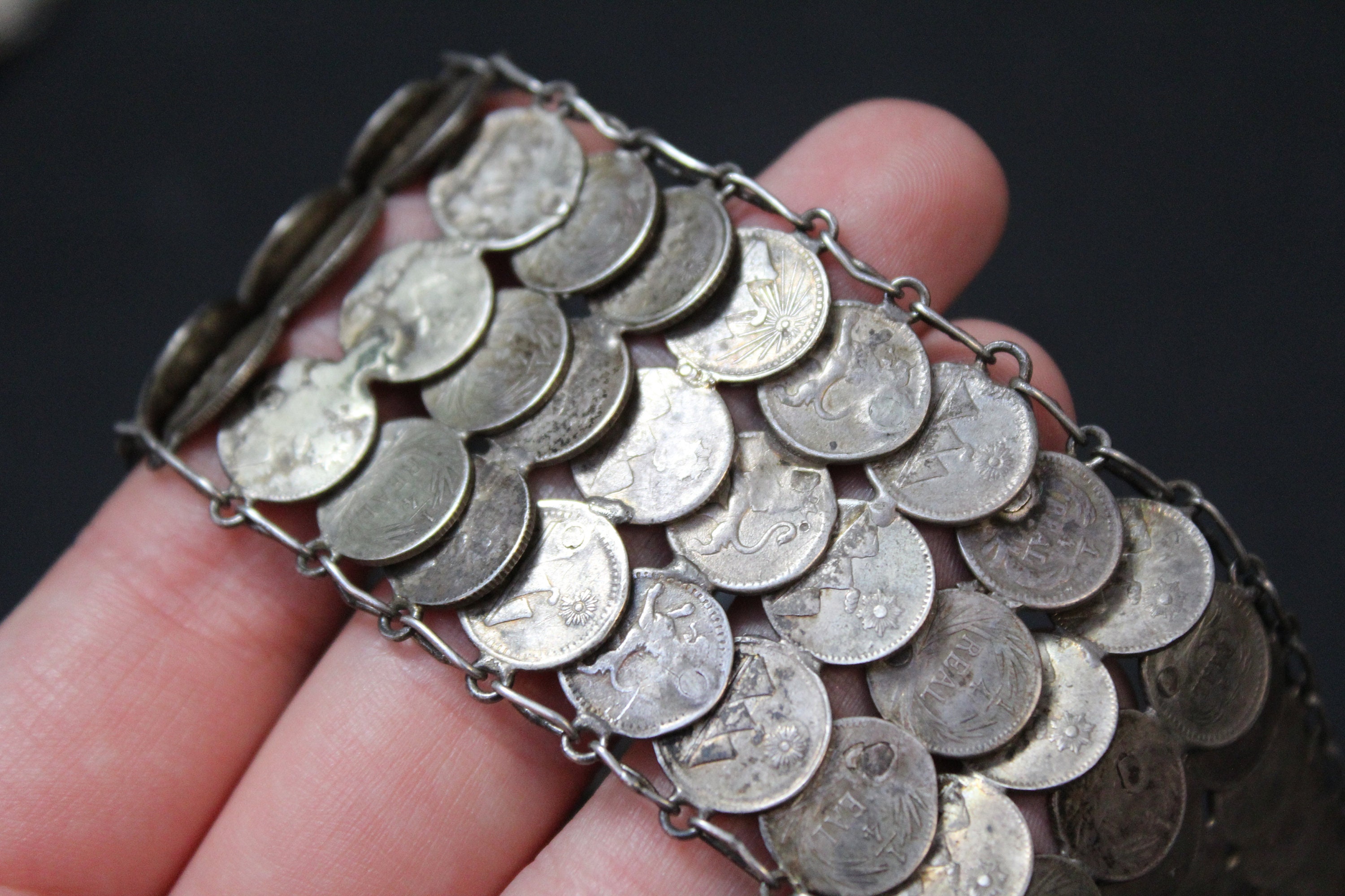 Silver Coin Belt Guatemalan 1/4 Real 22