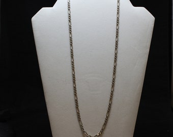 24" Sterling Silver Figaro Link Chain Necklace, 4.5 mm Sterling Silver Figaro Necklace, Silver Figaro Necklace, Figaro Link Chain Necklace