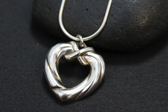 Sterling Silver Open Heart Necklace, Sterling Open Heart Pendant, Heart Jewelry, Valentine's Day Necklace, Valentine's Day Gift