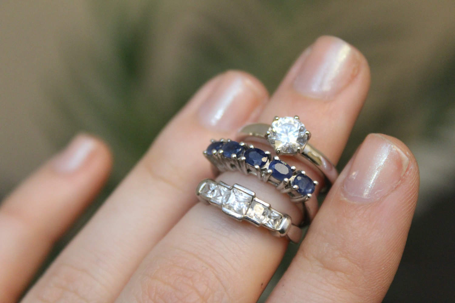 Sterling Ring Lot, Lot of 3, Sterling Silver CZ Rings