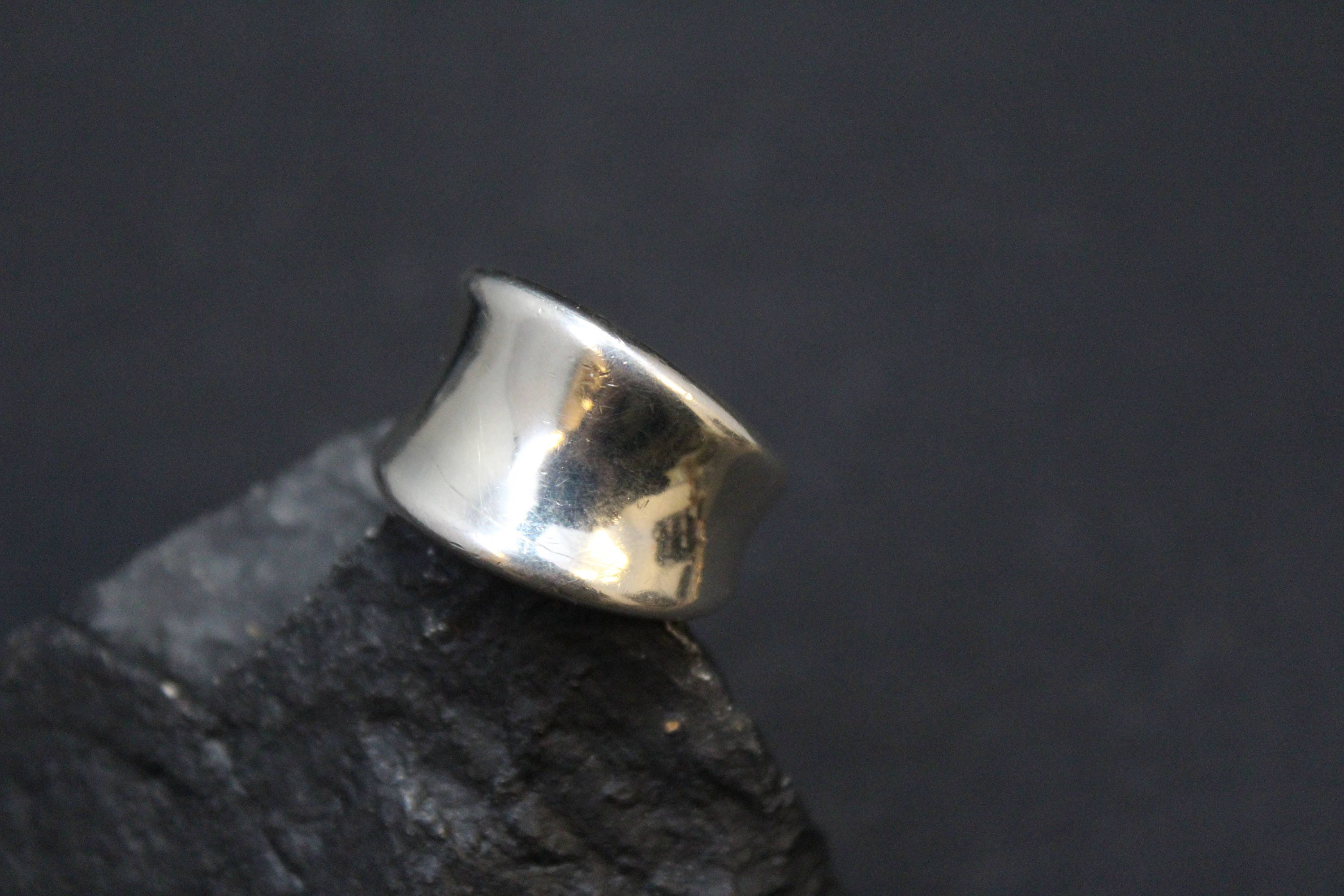 Sterling Silver Modernist Concave Band Ring, Sterling Concave Ring ...