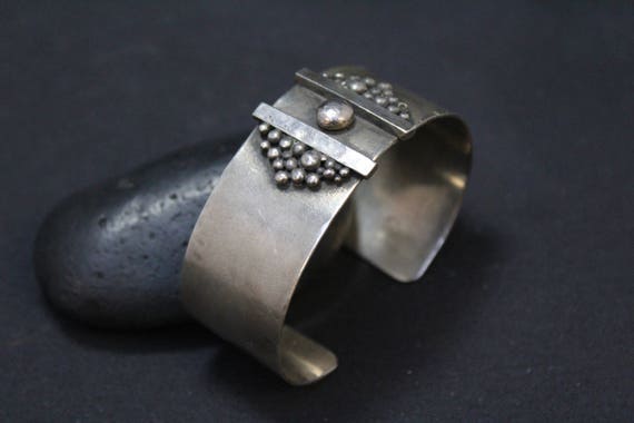 Modernist Sterling Silver Cuff Bracelet, Sterling Designer Cuff Bracelet, Designer Sterling Jewelry, Unique Sterling Silver Cuff Bracelet