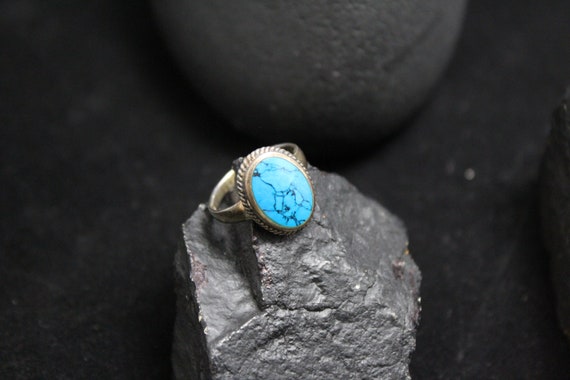 Sterling Silver Oval Turquoise Gemstone Ring, Ova… - image 4