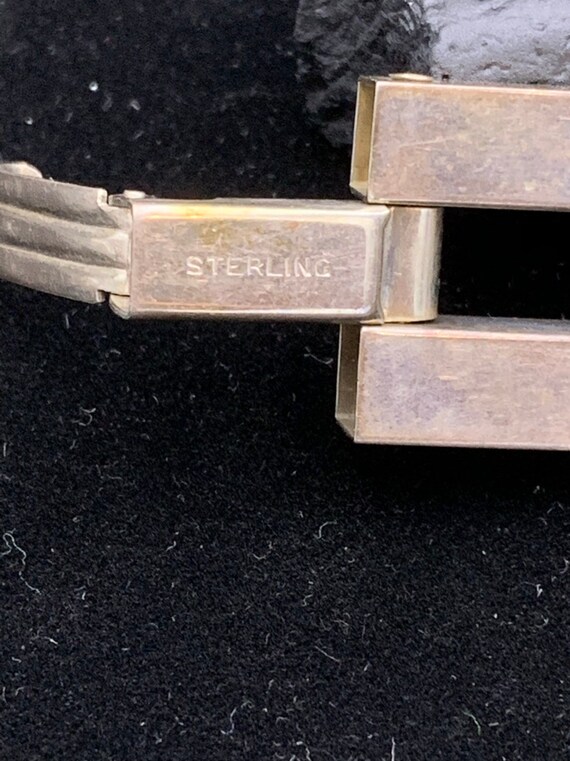 Well made sterling silver rectangular link bracel… - image 5
