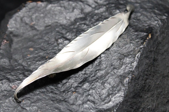 Stuart Nye Sterling Silver Vintage Leaf Brooch Pi… - image 4