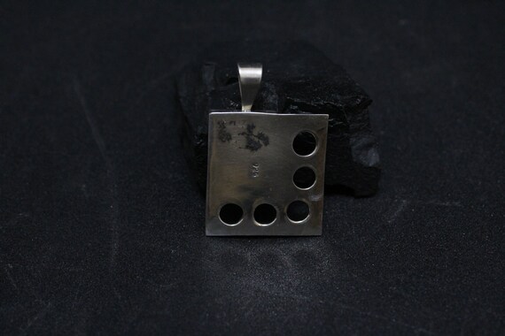 Geometric Sterling Pendant With Circle Cutouts an… - image 5