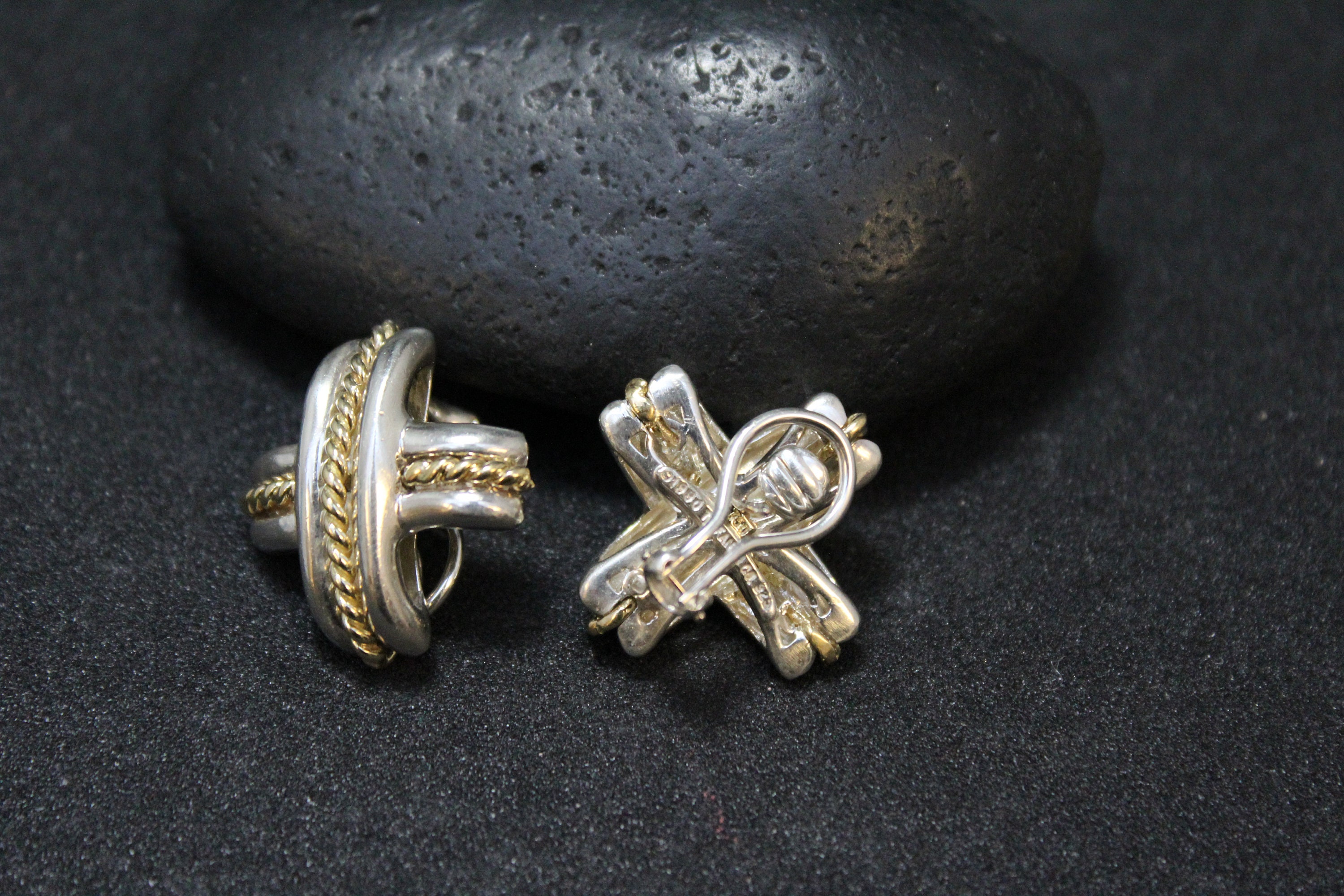 tiffany cross earrings silver