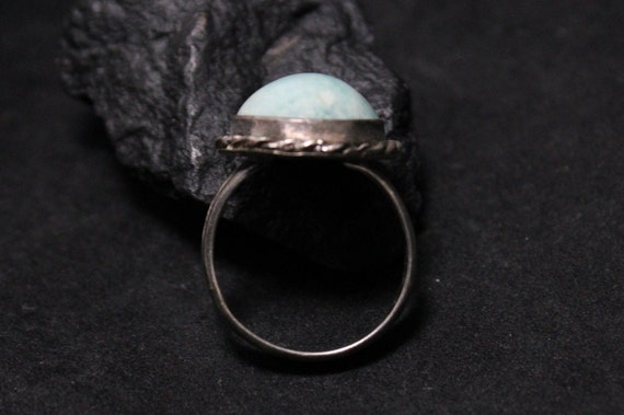 Sterling Silver Amazonite Boho Ring With Rope Bor… - image 6