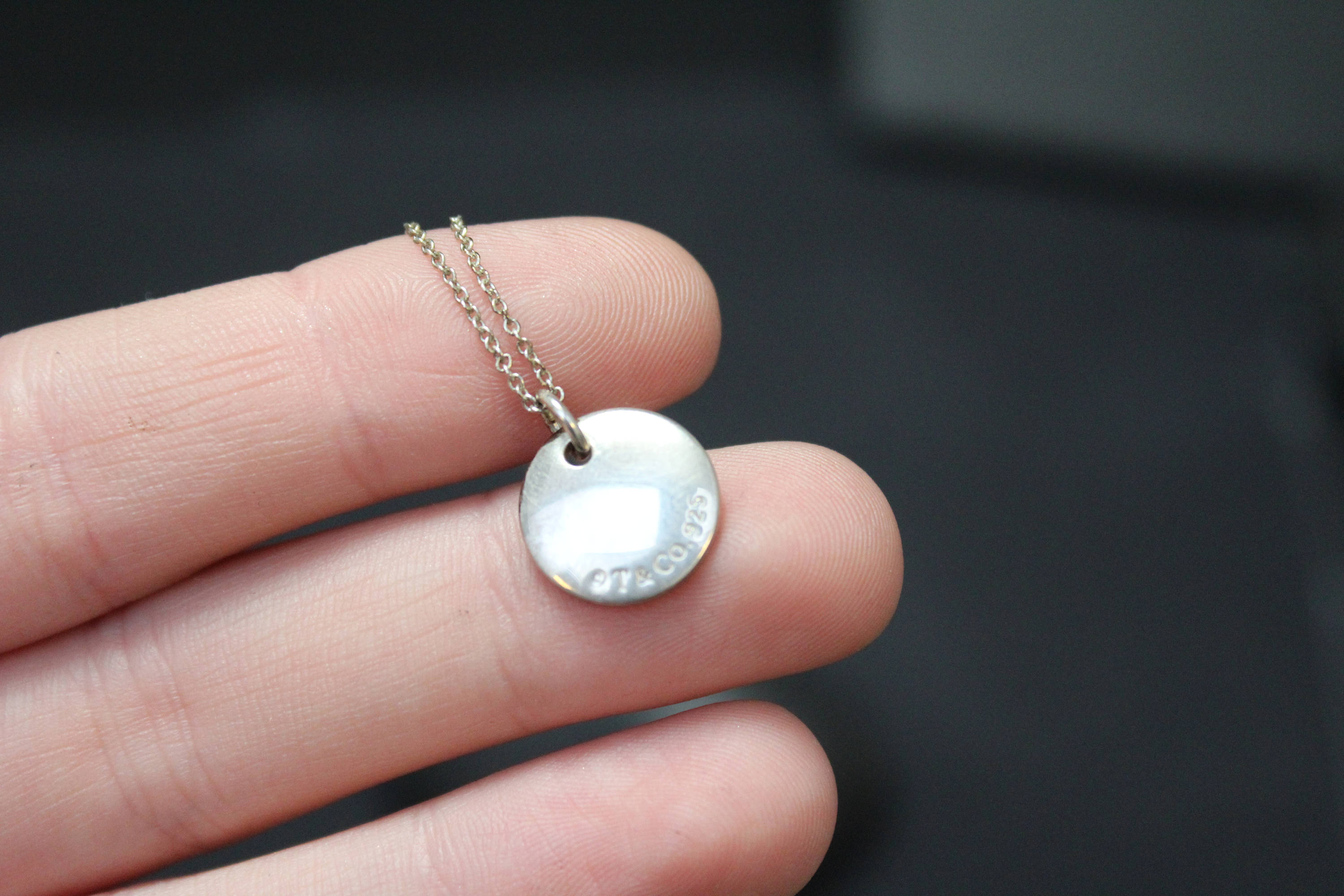 Tiffany initial disc necklace clearance