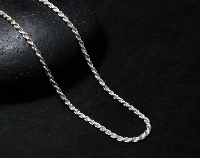 Sterling Silver MILOR Long 52 Inch Rope Chain Necklace 3.5mm Wide, Solid Italian Milor Silver Chain, Made In Italy Silver, Long Rope Chain