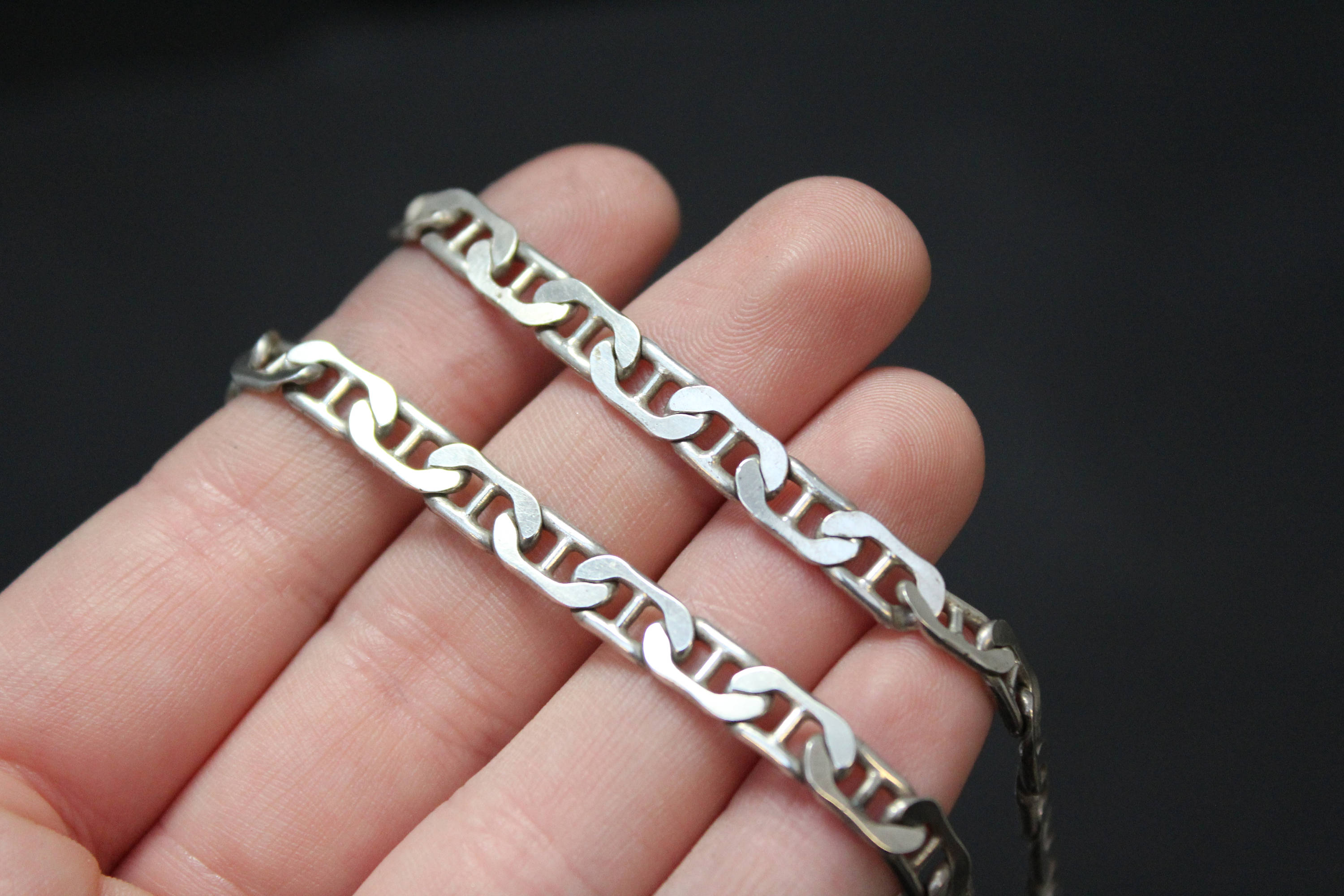 Sterling Silver Gucci Link Chain, Sterling Anchor Chain, Heavy Sterling Silver Chain, Men's