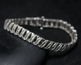 Sterling Silver Cubic Zirconia Line Bracelet, CZ Minimalist Tennis Bracelet, Cubic Zirconia Jewelry, Sterling Gemstone Tennis Bracelet