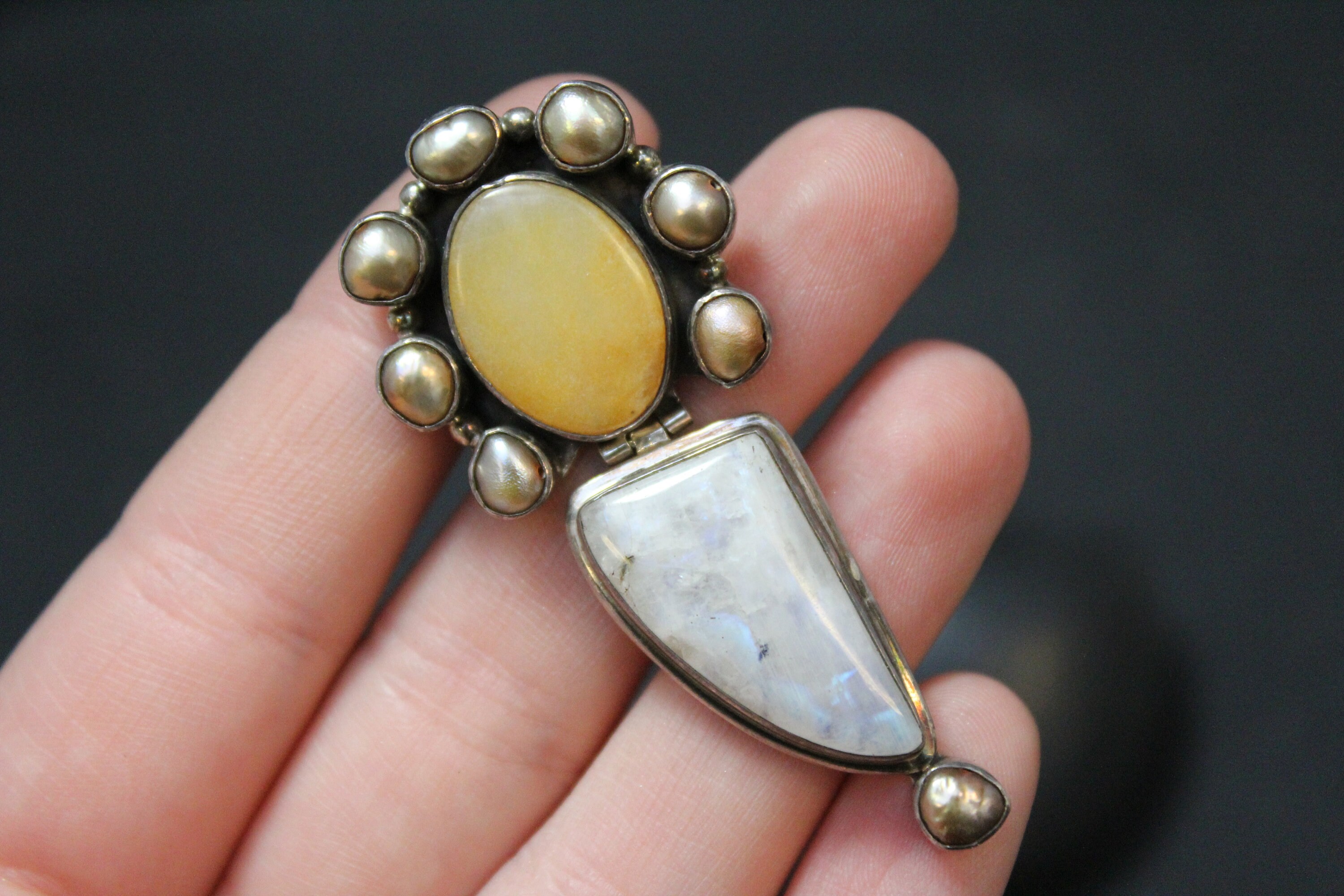 Sterling Silver Moonstone Pendant, Moonstone Jewelry, Moonstone