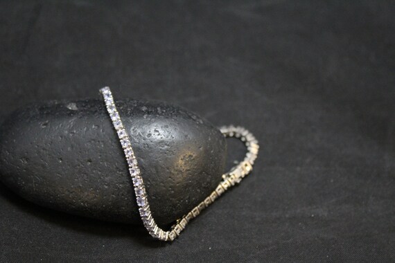 AS IS Sterling Silver CZ Tennis Bracelet, Periwink