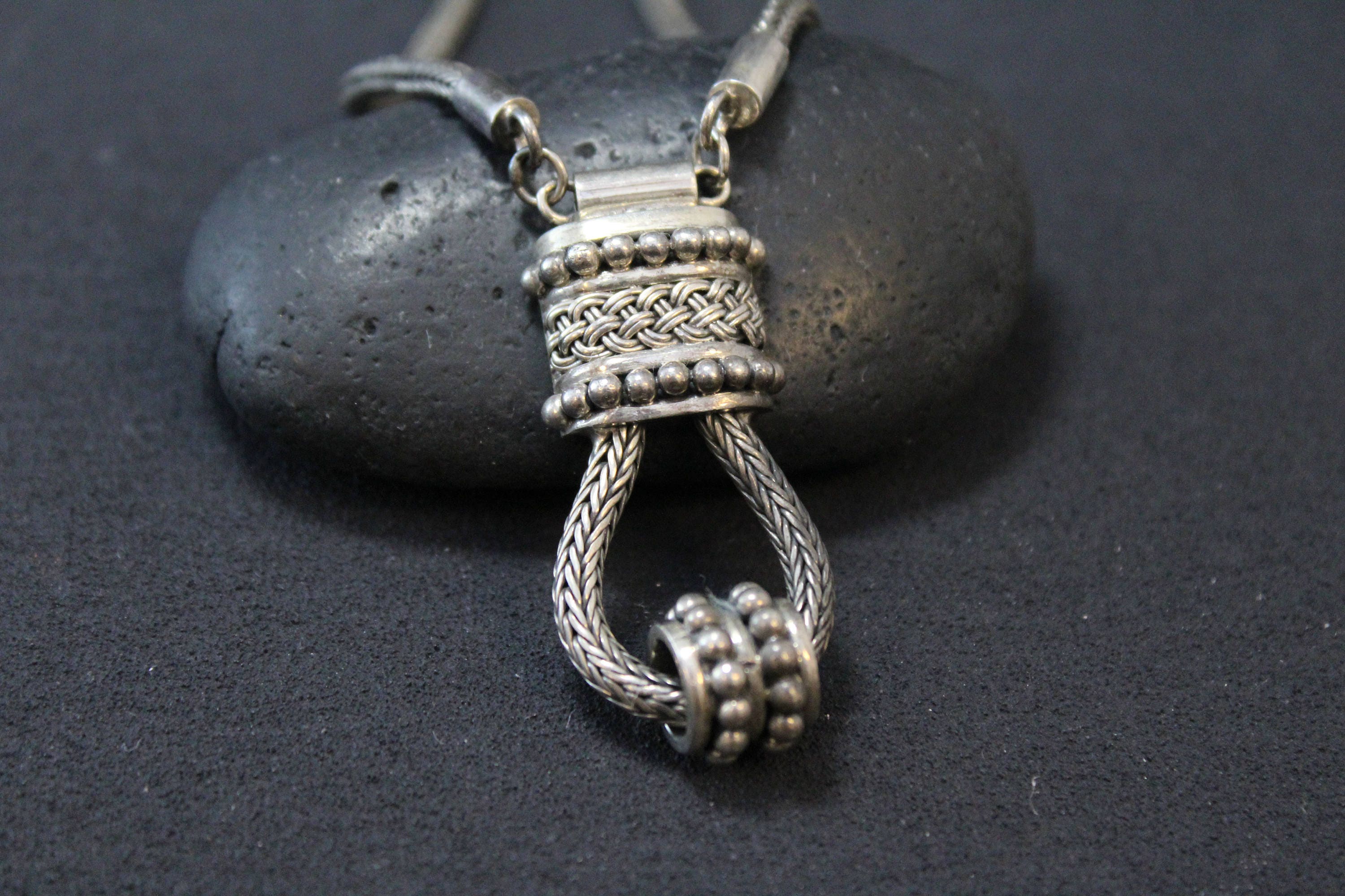 Sterling Silver Balinese Statement Necklace, Sterling Silver Boho