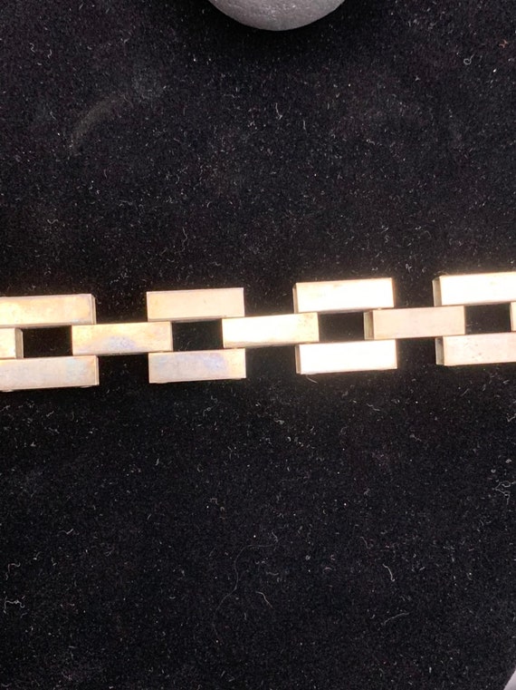 Well made sterling silver rectangular link bracel… - image 3