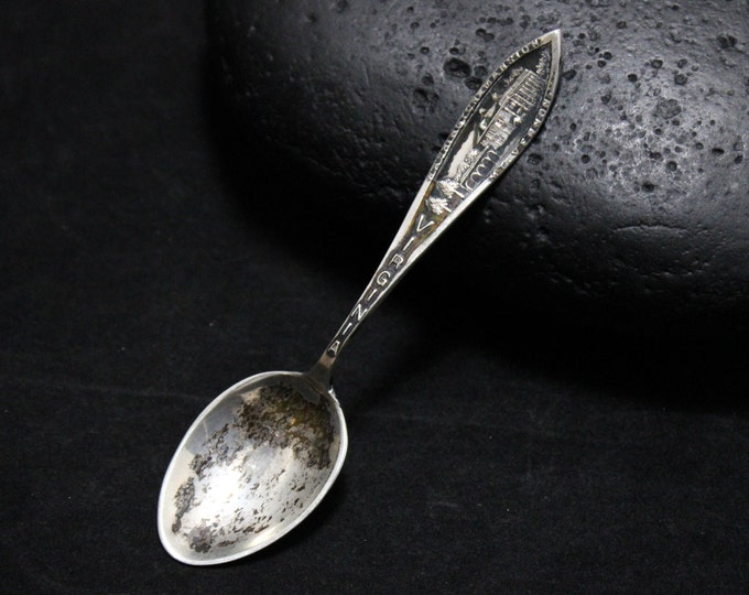 Vintage Sterling Silver Virginia Washington Mansion Mt Vernon Souvenir Spoon, Sterling Washington Manson Spoon, Virginia Spoon, Mt Vernon