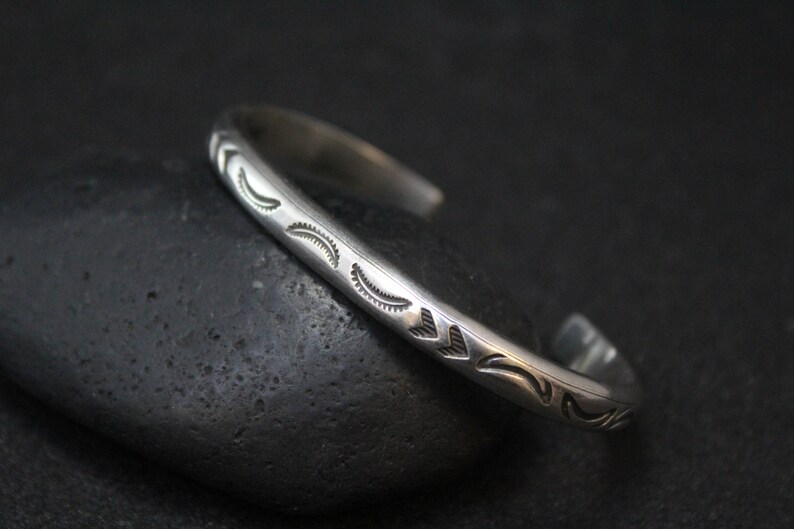 Navajo Bracelet Navajo Stamped Cuff Sterling Tribal Cuff Bracelet Sterling Silver Native American Stamped Cuff Bracelet Navajo Cuff