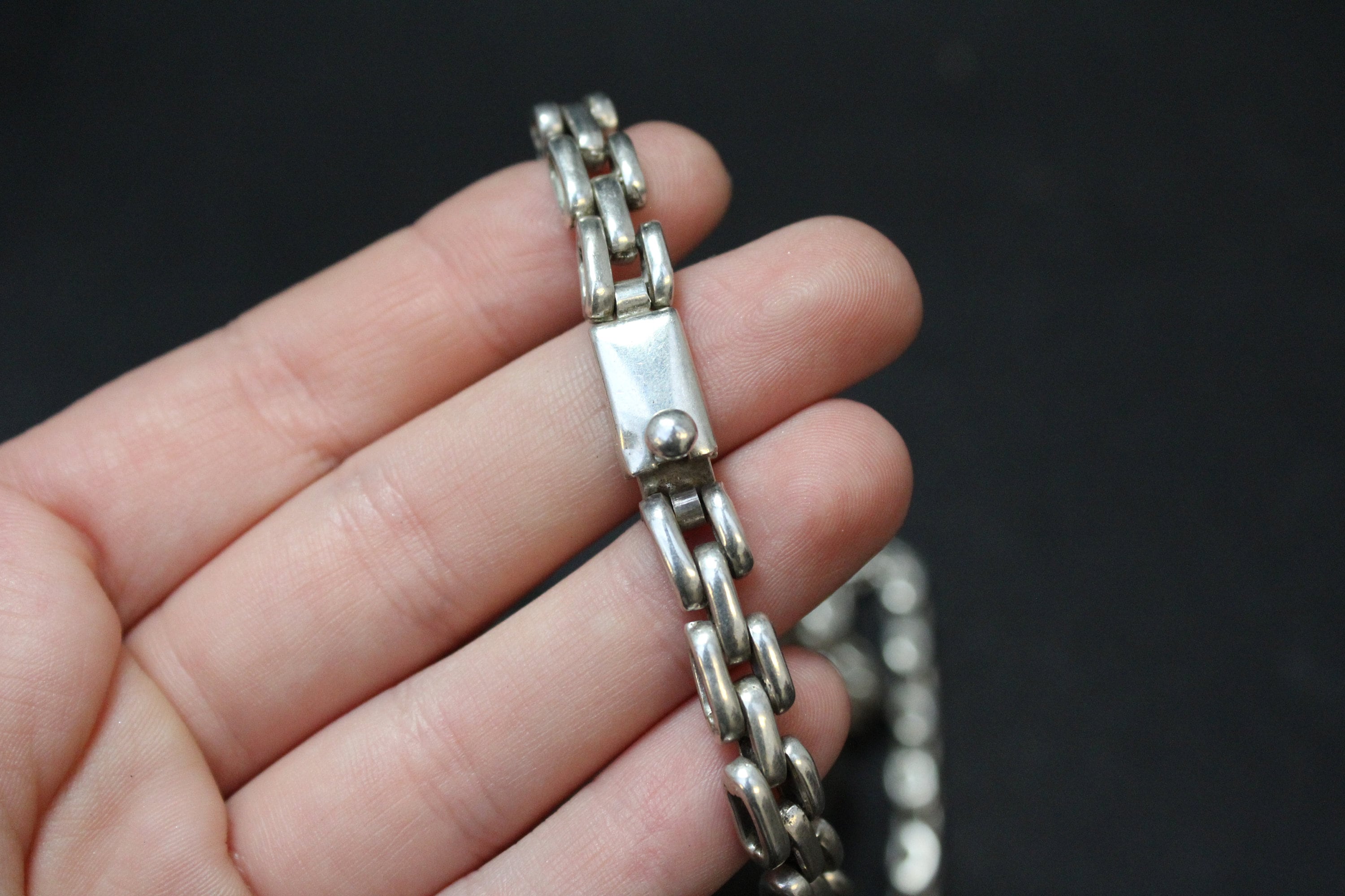 Sterling Silver Heavy Taxco Chain, Taxco Link Necklace, Sterling Taxco ...