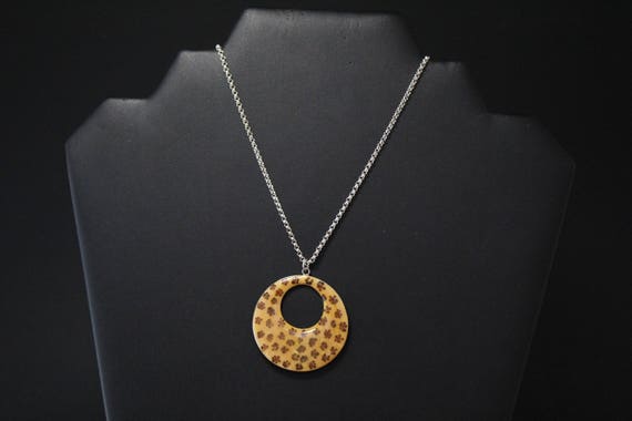 Sterling Silver Enamel Leopard Print Necklace, St… - image 5