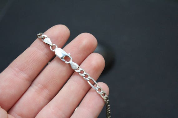 Sterling Silver Figaro Link Chain Necklace, Sterl… - image 3