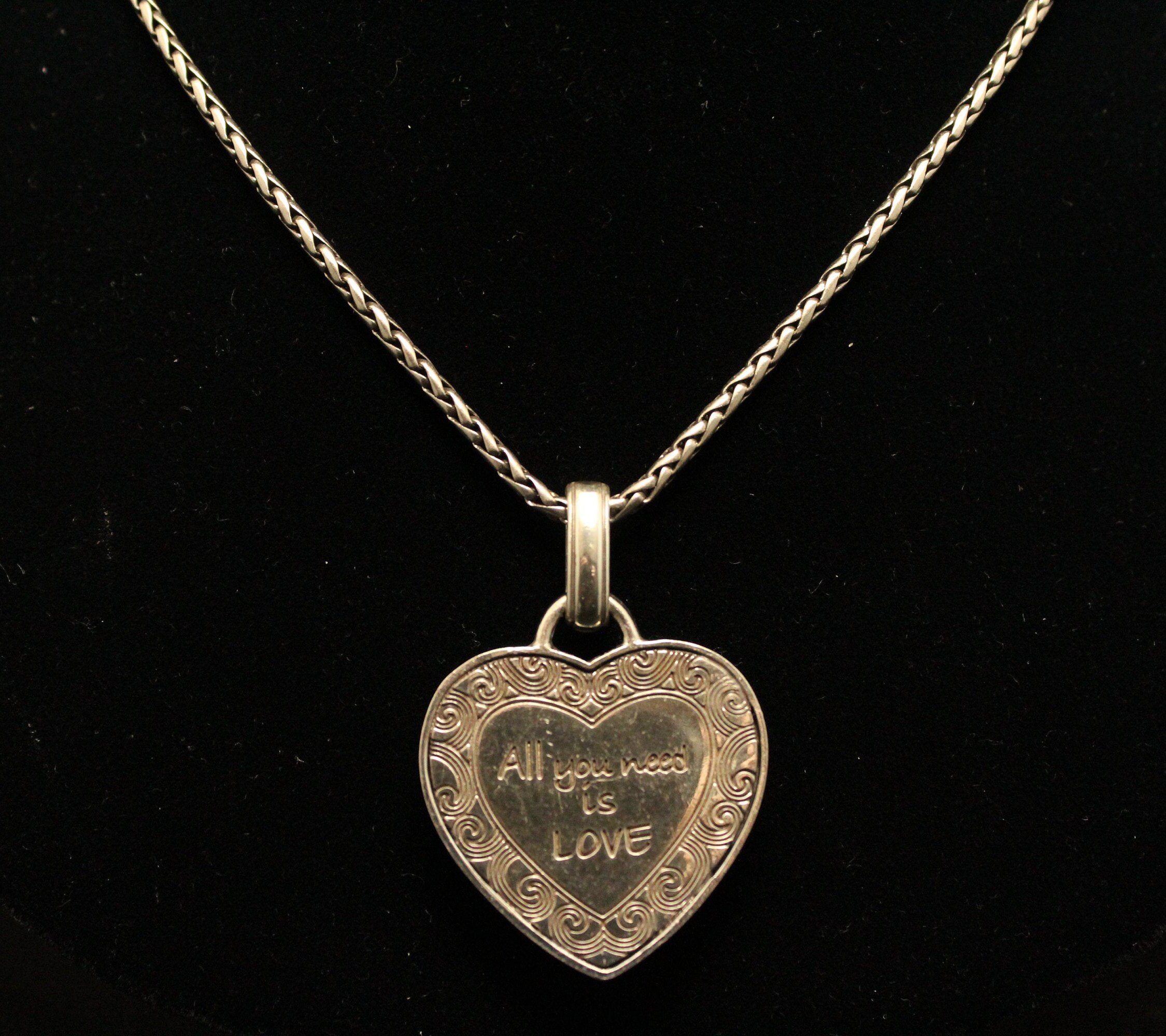 Vintage Brighton Orange MultiStone Heart Pendant, All You Need Is Love