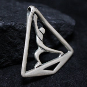 Sterling Silver Yogi Pendant, Silver Warrior Pose, Yoga Pendant, Enlightened Self, Mindfulness Pendant, Yoga Jewelry, Warrior Pose Jewelry