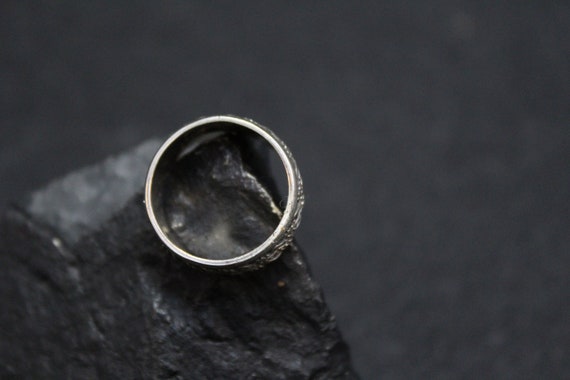 Sterling Silver Band Ring, Sterling Silver Patter… - image 2