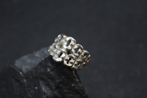 Sterling Silver Free Form Brutalist Ring, Brustal… - image 1