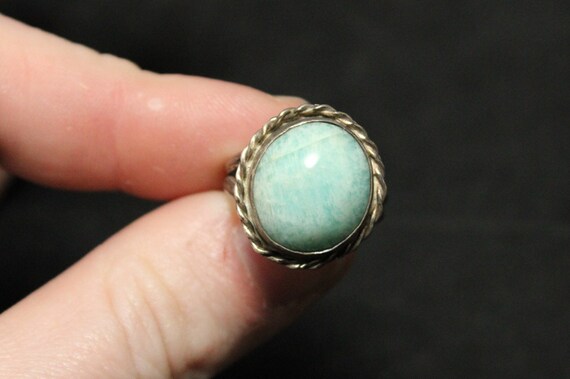 Sterling Silver Amazonite Boho Ring With Rope Bor… - image 7