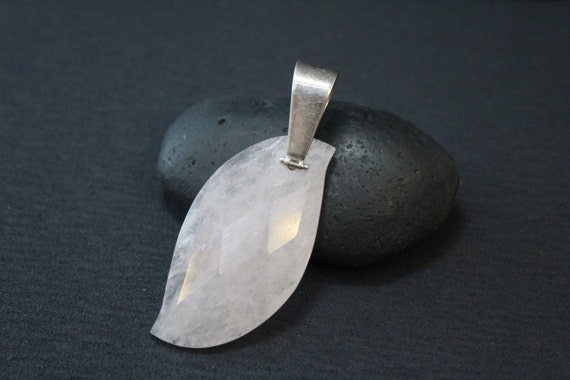 Sterling Silver Desert Rose Trading Pink Quartz Crystal Gemstone Pendant
