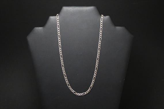 Sterling Silver Figaro Link Chain Necklace, Sterl… - image 1