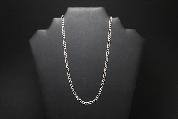 Sterling Silver Figaro Link Chain Necklace, Sterling Figaro Necklace, 20 inch Sterling Silver Figaro Chain, Silver Figaro Link Necklace