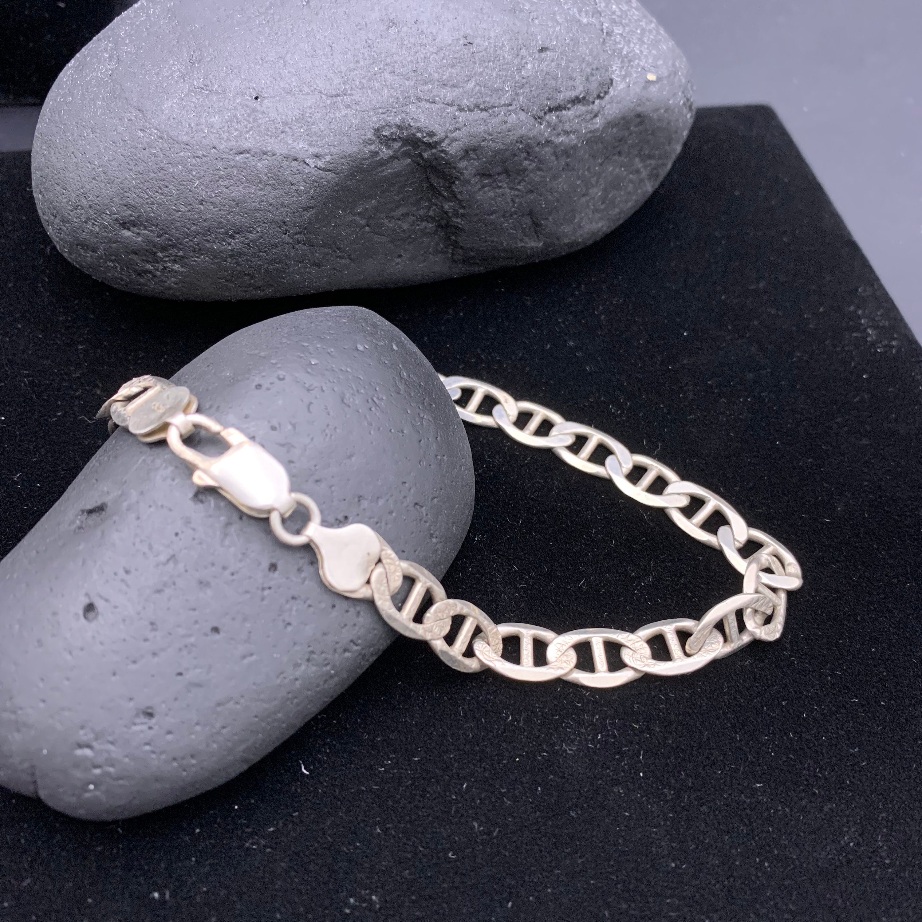 Anchor Link Chain Sterling Bracelet, Long Anchor Chain Link Anchor Link Chain Sterling Bracelet, Long Anchor Chain Link