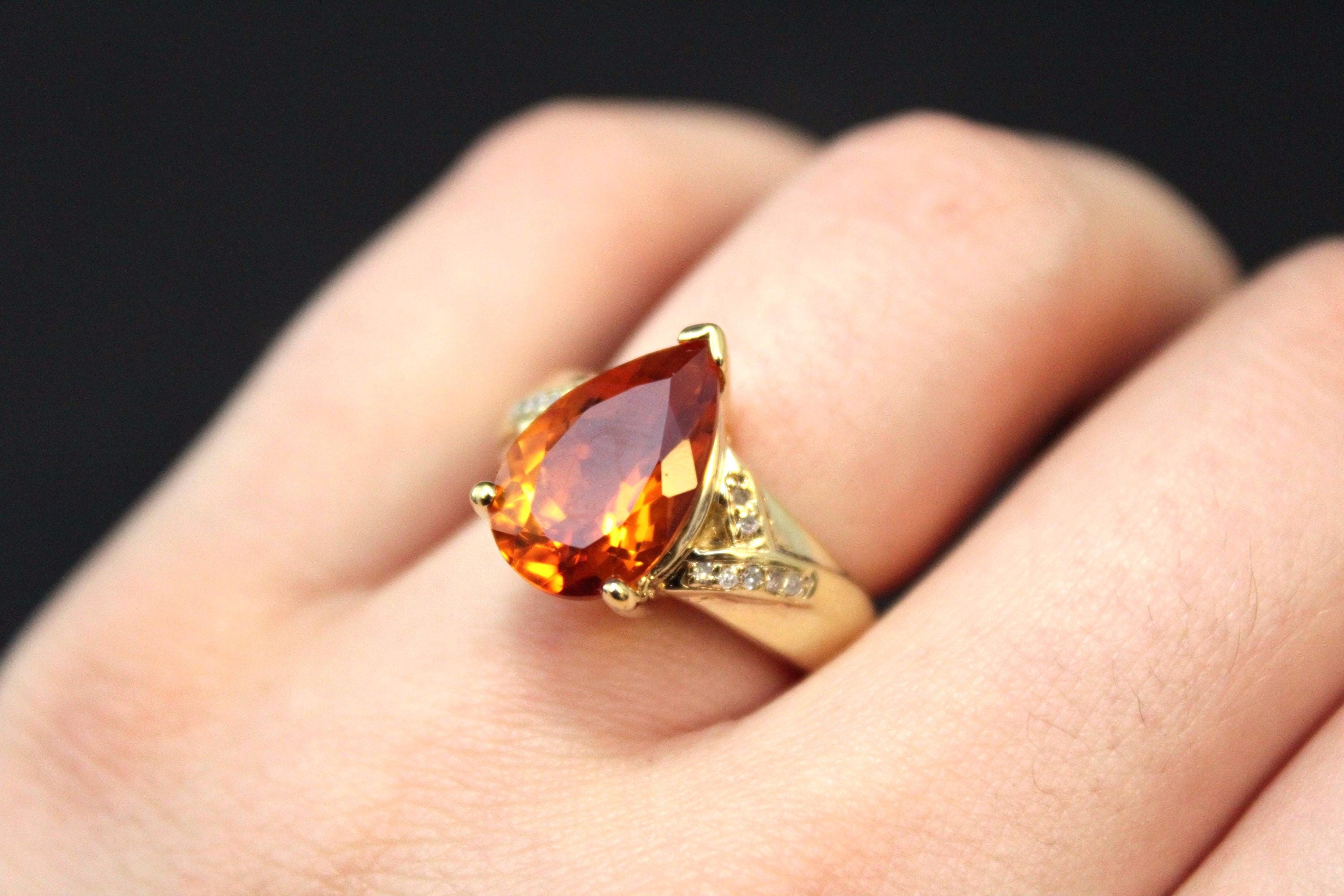 Gold Over Sterling Silver Orange Gemstone Ring, Orange Gemstone Jewelry