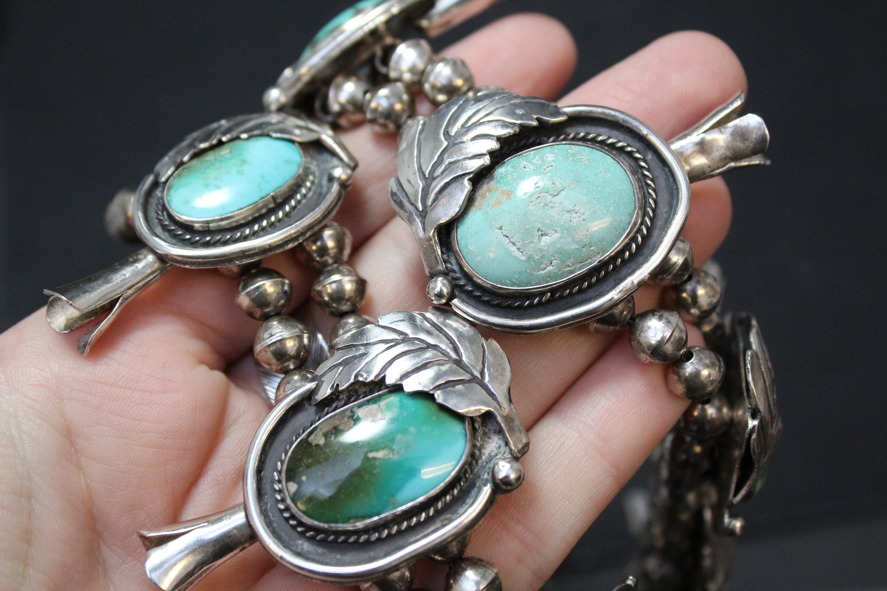 Reserved for Jake D Large Old Pawn Sterling Silver Turquoise Squash