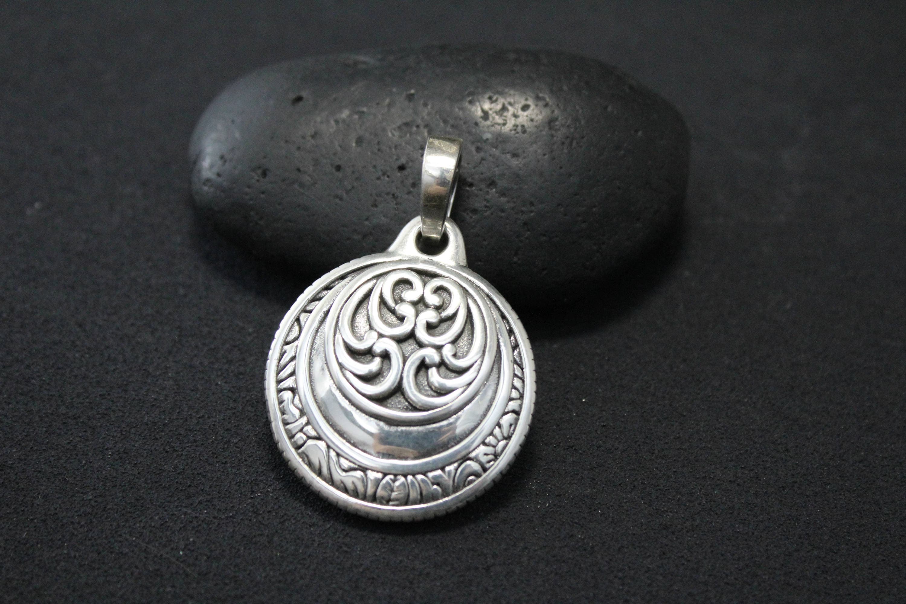 Sterling Silver Balinese Enhancer Pendant, Sterling Balinese Pendant