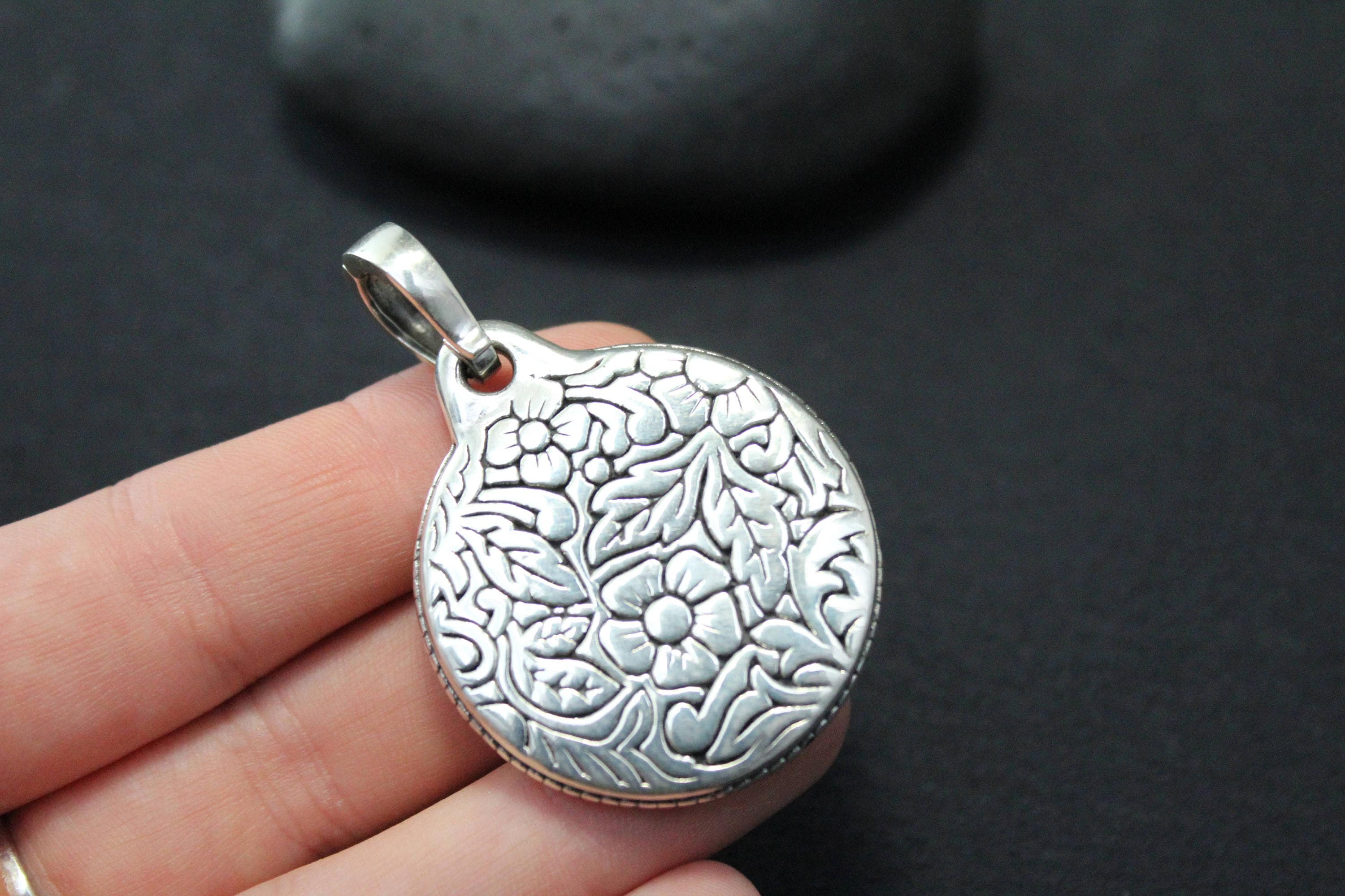 Sterling Silver Balinese Enhancer Pendant, Sterling Balinese Pendant