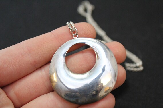 Sterling Silver Enamel Leopard Print Necklace, St… - image 4