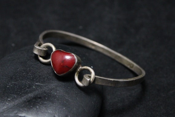 Sterling Silver Heart Tension Bangle Sterling Silver Heart Tension Bangle