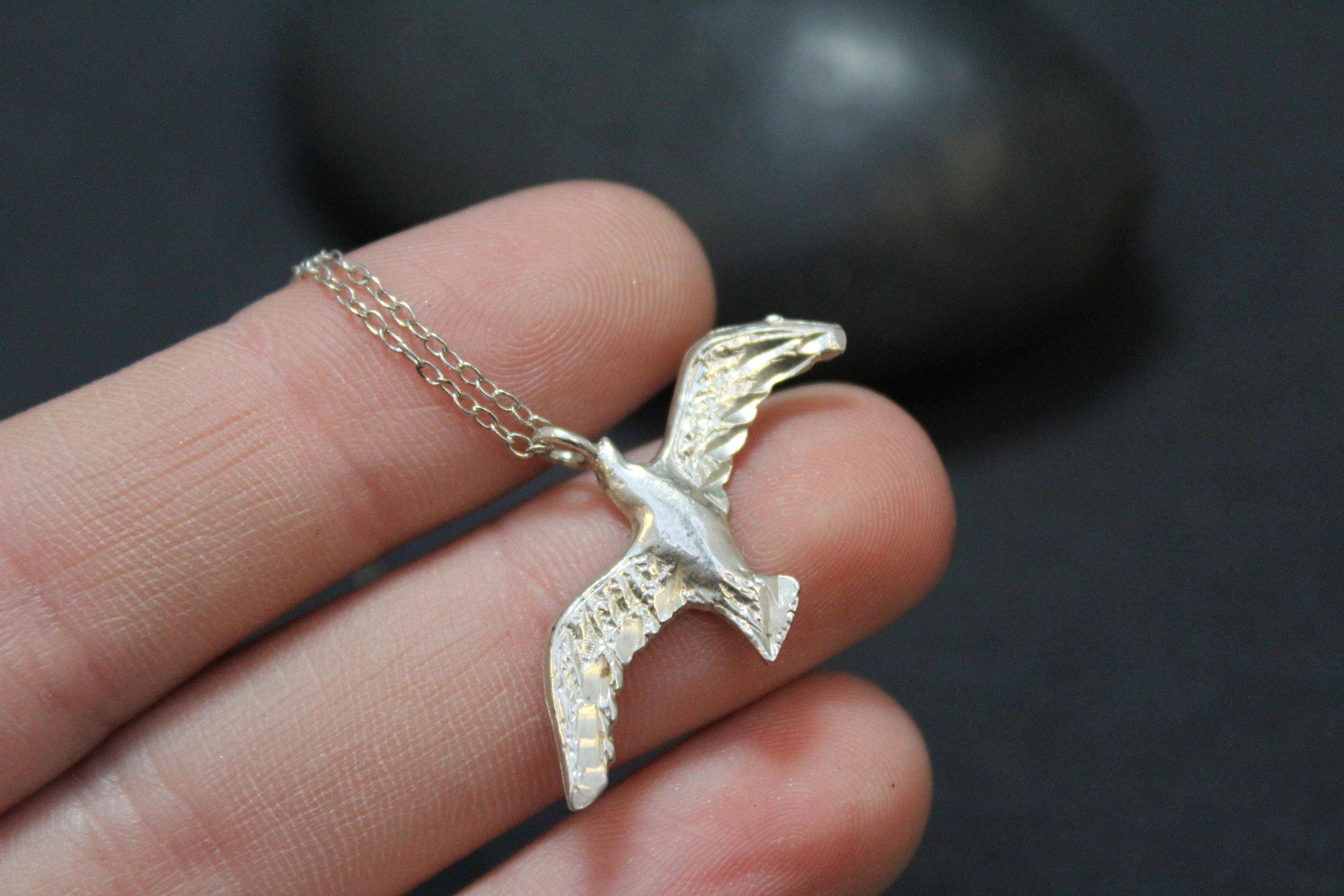 Sterling Silver Bird Necklace, Sterling Silver Bird Pendant, Sterling