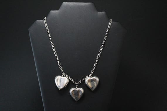 Sterling Silver Bold Heart Necklace, Heart Jewelry
