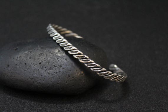 Sterling Silver Cuff Bracelet, Cuff, Twisted Silv… - image 1