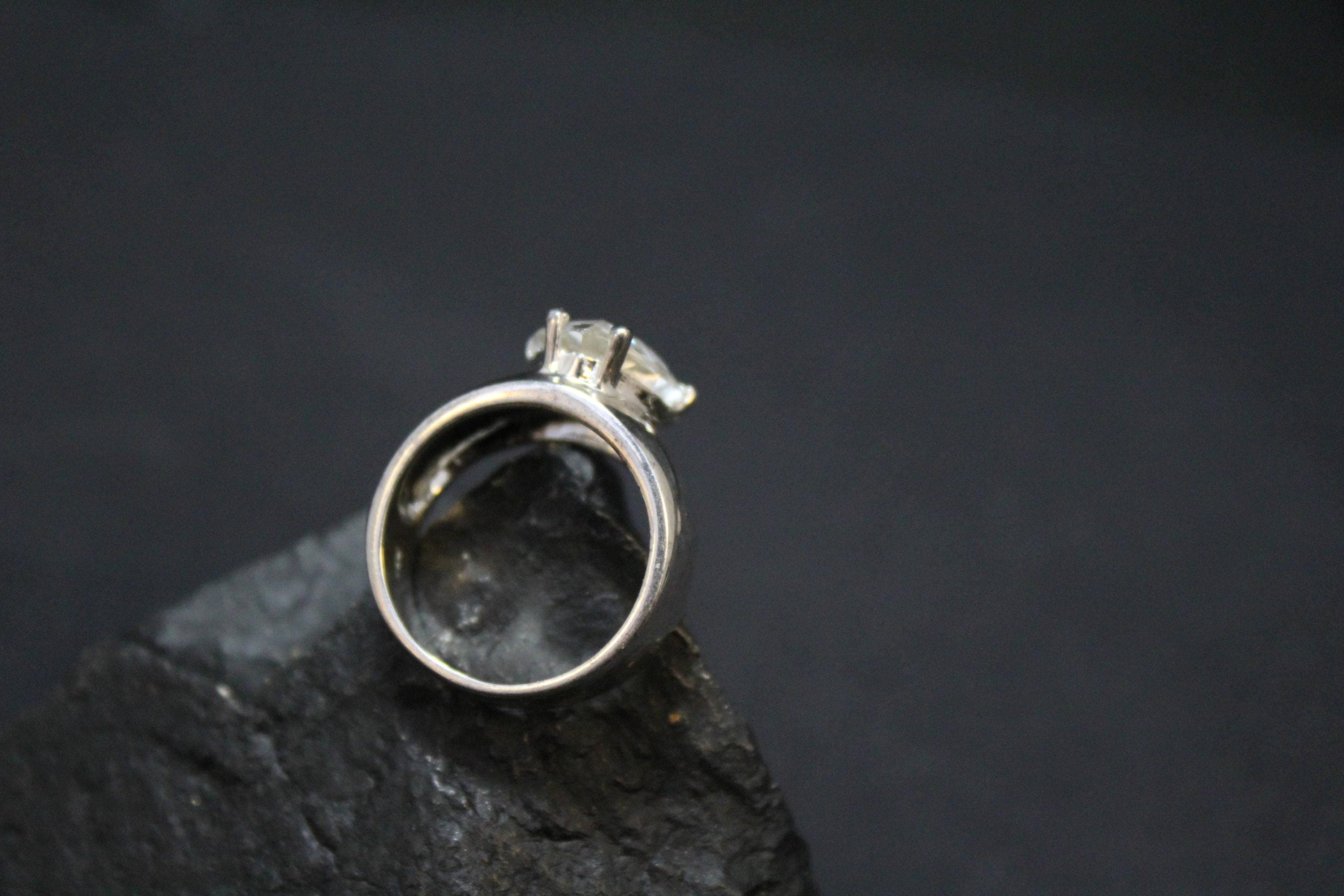 Sterling Silver and Trillion Cut CZ Statement Ring, Triangular CZ Ring