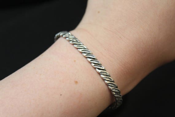 Sterling Silver Cuff Bracelet, Cuff, Twisted Silv… - image 3