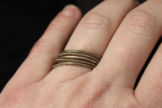 Sterling Silver Five Stacking Rope Band Rings, Te… - image 6